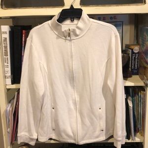 Karen Scott full zip front cardigan. Sz L